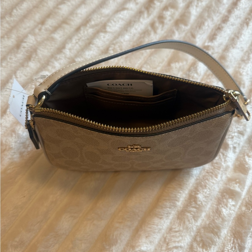 Coach Beige and Cream Mini Shoulder Bag